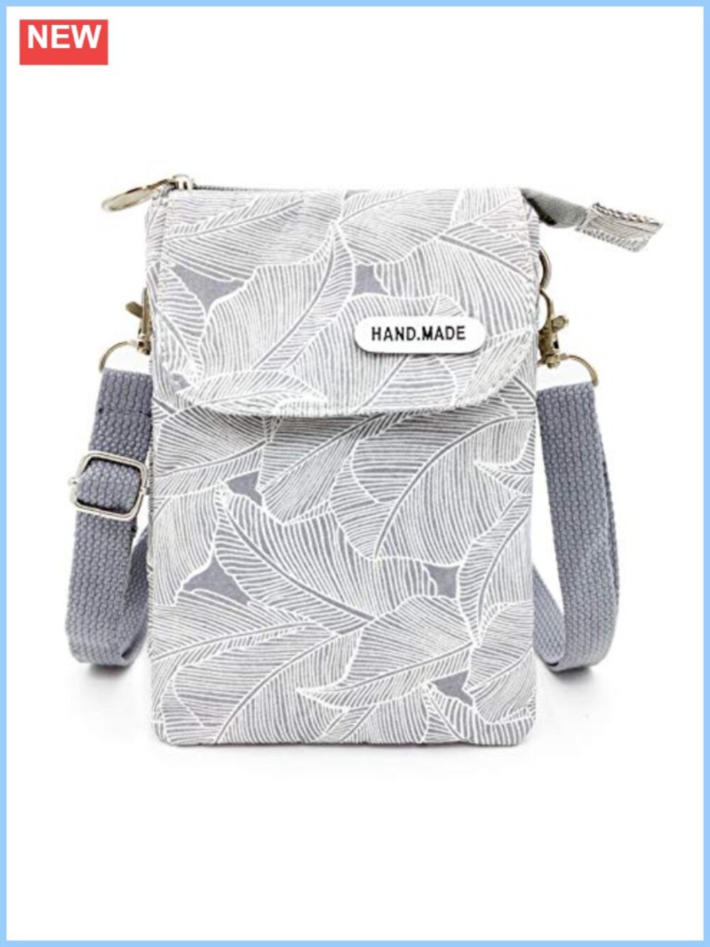 Small Floral Canvas Crossbody Bag Cell Phone Purse Wallet